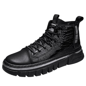 Bota Masculina Couro Moderna 907 FashionShope Preto Brilho 37 