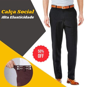 Calça Social Masculina Elástica Calça elastimax 2 - Vestuário Masculino FashionShope 