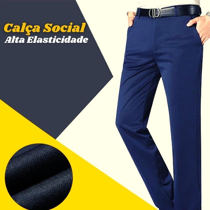 Calça Social Masculina Elástica Calça elastimax 2 - Vestuário Masculino FashionShope 