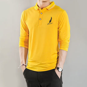 Camisa Feather Manga Longa camisa 006 FashionShope Amarelo G 