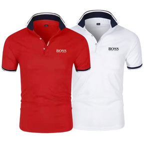 Camisa Polo Boss Compre 1 Leve 2 2poloboss199 AlphasMacho Branco + Vermelho P 