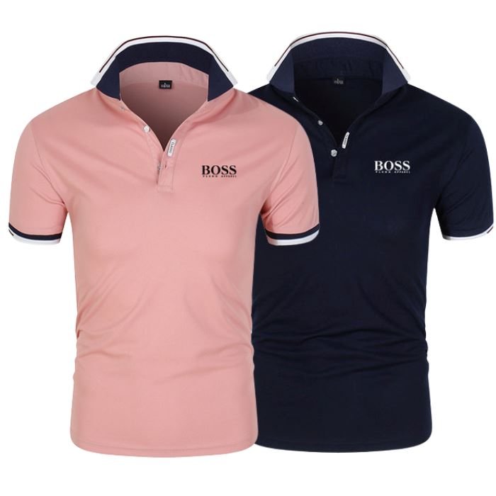 Camisa Polo Boss Compre 1 Leve 2 2poloboss199 AlphasMacho Coral + Marinho P 