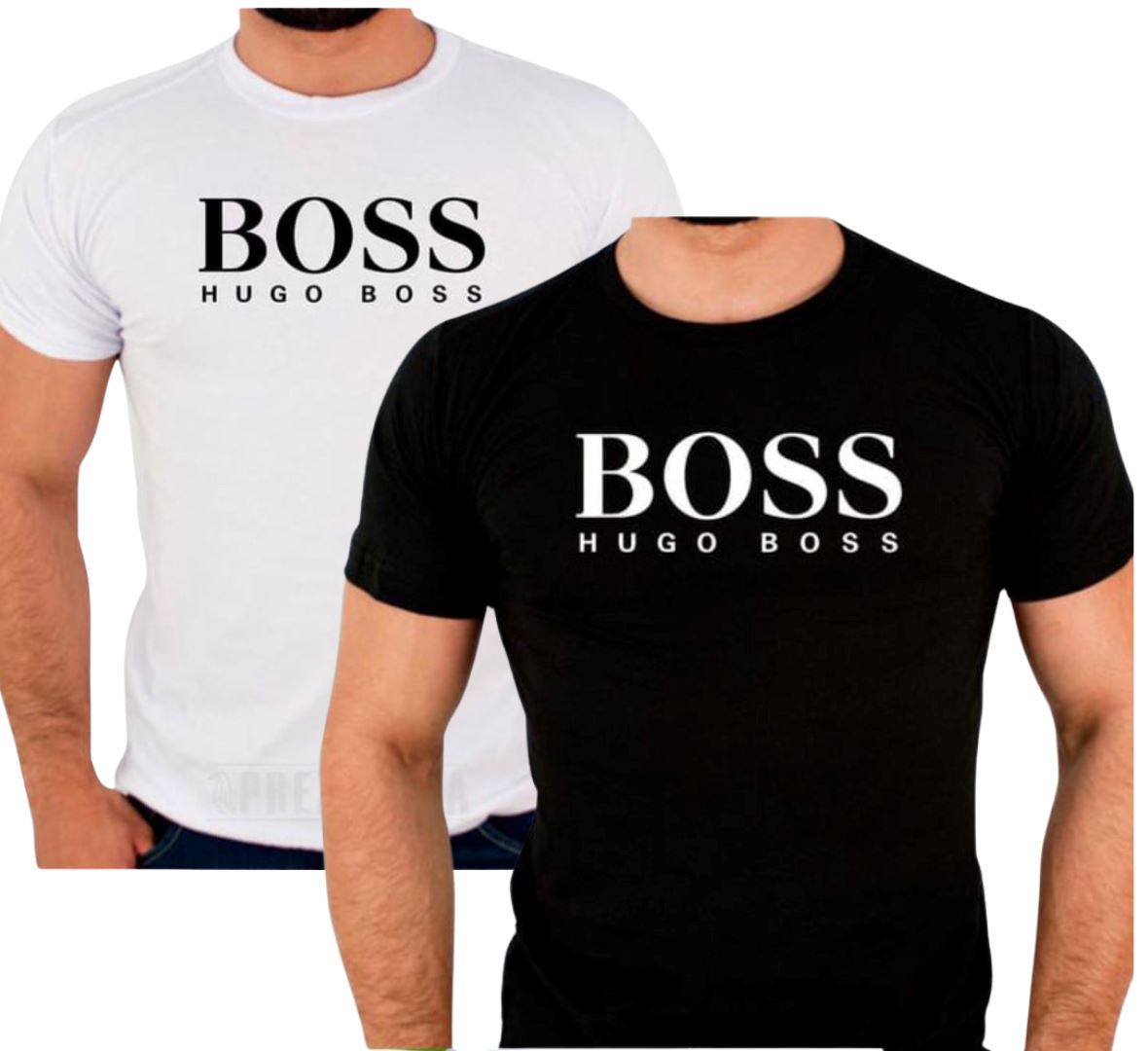 Camiseta Boss [Compre 1 Leve 2] FashionShope Preta e Branca P 