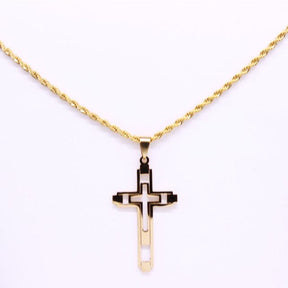 Colar em Aço Crucifixo Premium 1001ultilidads DOURADO A 