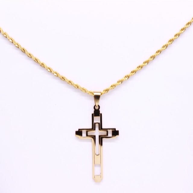 Colar em Aço Crucifixo Premium 1001ultilidads DOURADO A 