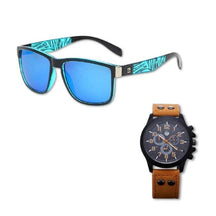 Óculos Quiksilver + Relogio Quartz Pulseira De Couro 0 FashionShope Azul 