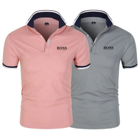 Polo Boss [COMPRE 1 LEVE 2] CAMISA POLO - 02 FashionShope Coral + Cinza P 