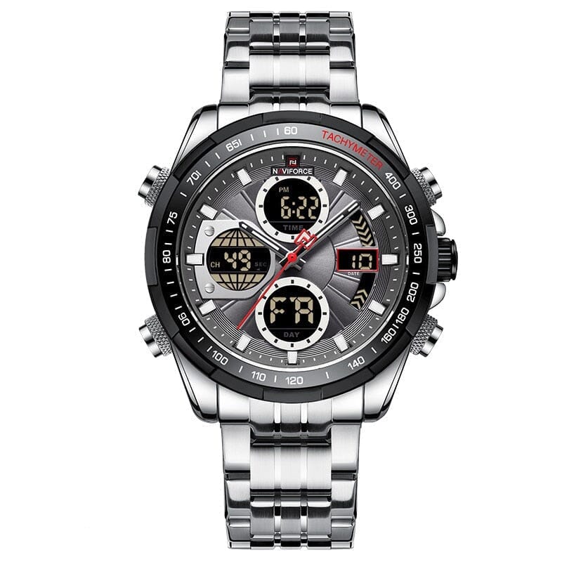 Relógio Casual Masculino dual time - Aço inoxidável Relógio Masculino - 23 FashionShope 